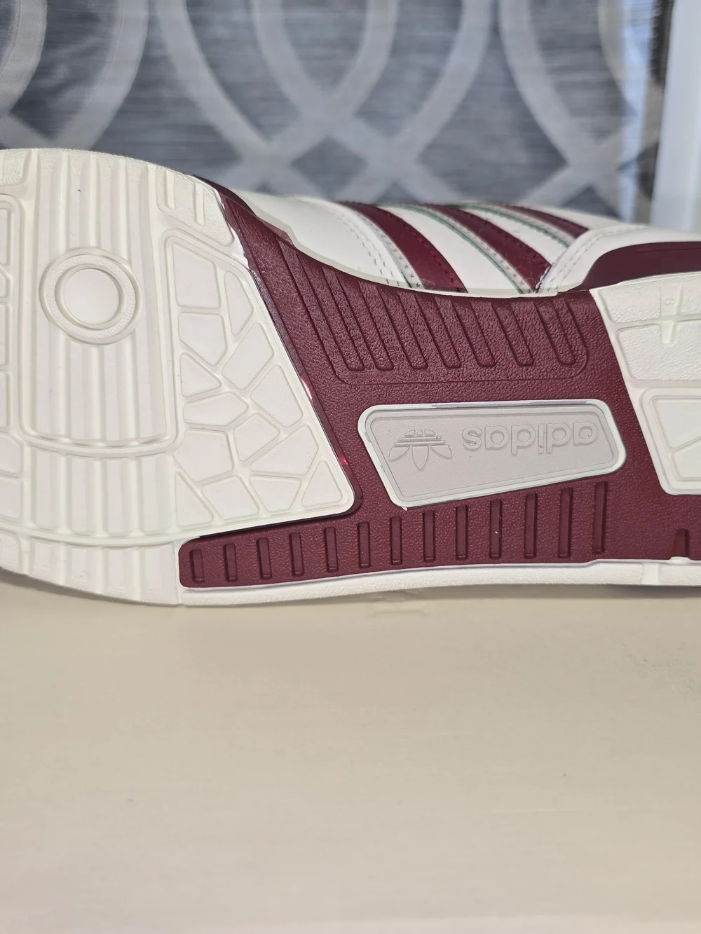 adidas White and Burgundy Low-Top Sneakers